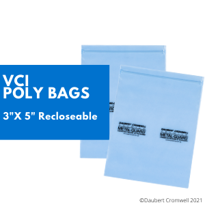 Zerust Multipurpose VCI Poly Bag Pack of 5 10" x 50" Zip Closure 